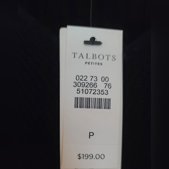 NWT Cashmere Talbots Ruffle Black Sweater size Petite S - Picture 5 of 10